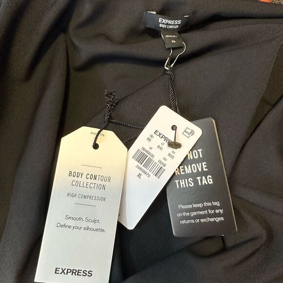 Express High Compression Body Contour Bodysuit Womens XL Black Sleeveless NWT - Picture 4 of 7